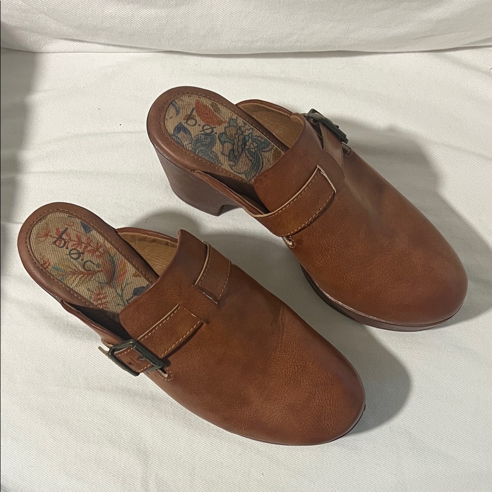 b.o.c. Cognac Brown Women's Mules Clogs Size 10 - Picture 2 of 6
